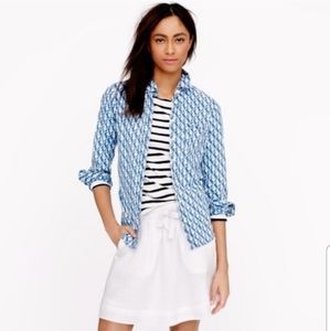 J Crew Factory Seahorse Print Button Down Shirt XS